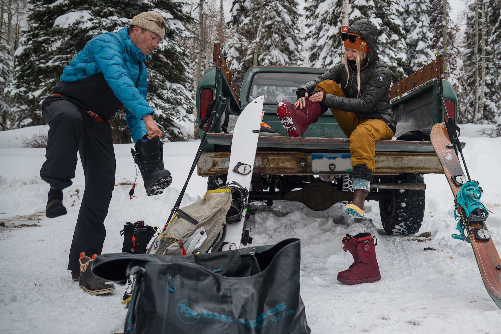 Getting boots on while wearing a zetto jacket